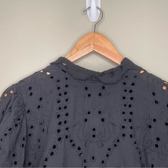 Eloquii Eyelet Easy Mini Dress in Black 14 - Picture 3 of 12